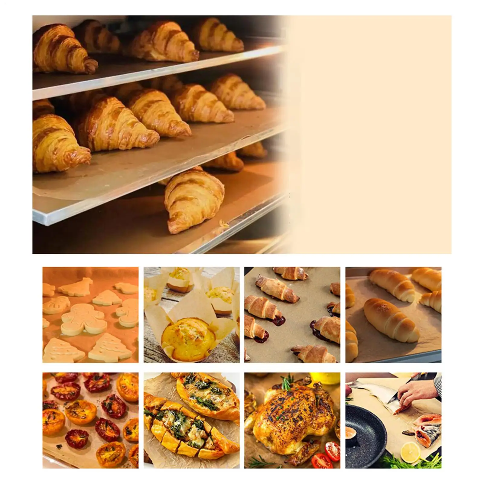 Unbleached Parchment Paper Food-Grade Double-Sided Air Fryer Accessories Air Fryer Oven Cooking Paper Liner For Oven Grilling