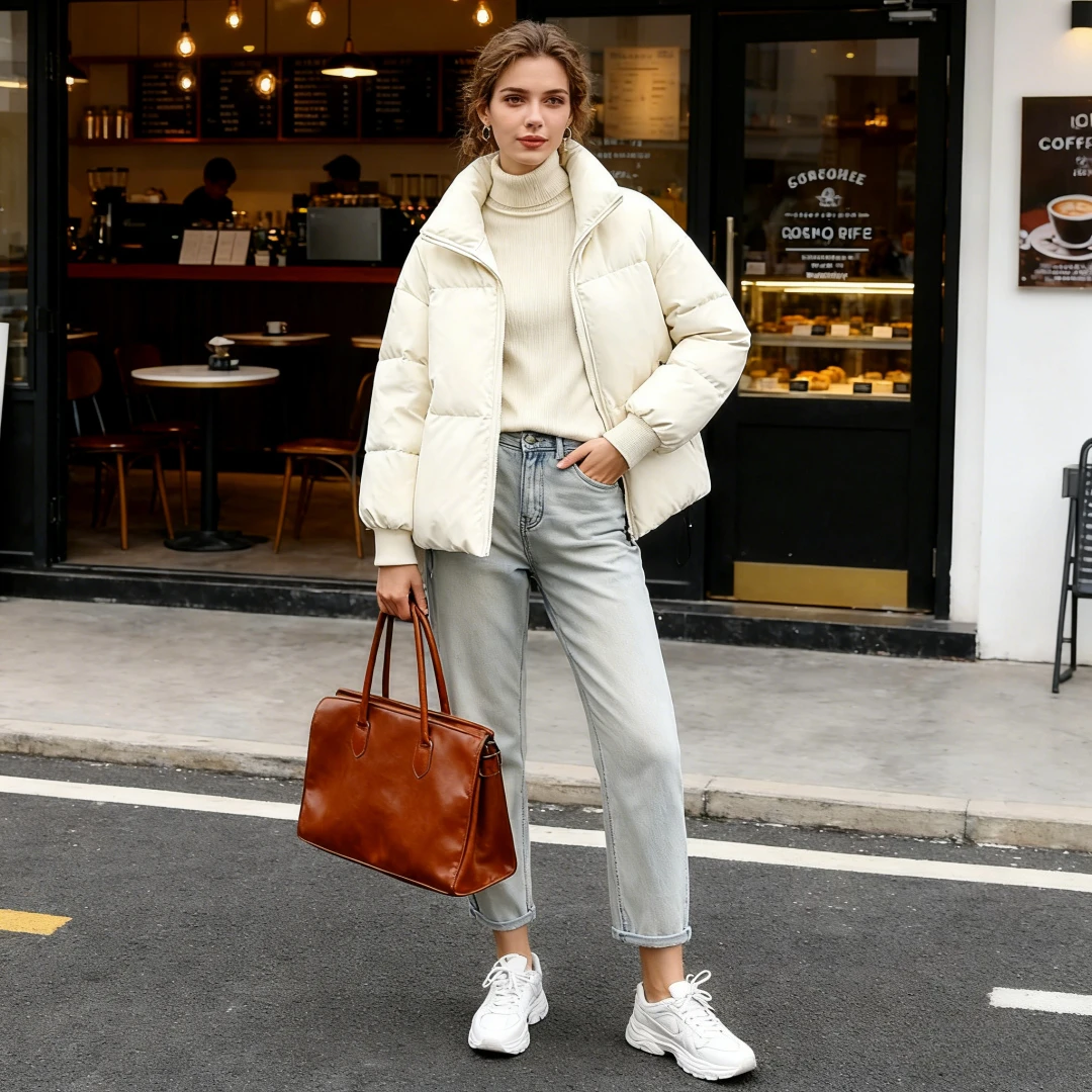 

Женские парки, толстые пальто, теплая куртка на молнии с длинным рукавом и воротником-стойкой, элегантное пальто, однотонные куртки на основе, осень-зима