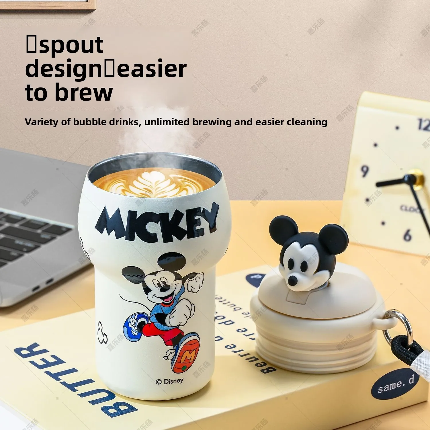 Disney Thermos Mug Stitch 350 ml Tazza d'acqua isolata in acciaio inossidabile Bottiglia d'acqua da viaggio Mickey Minnie Studente Tazza d'acqua Regalo di compleanno