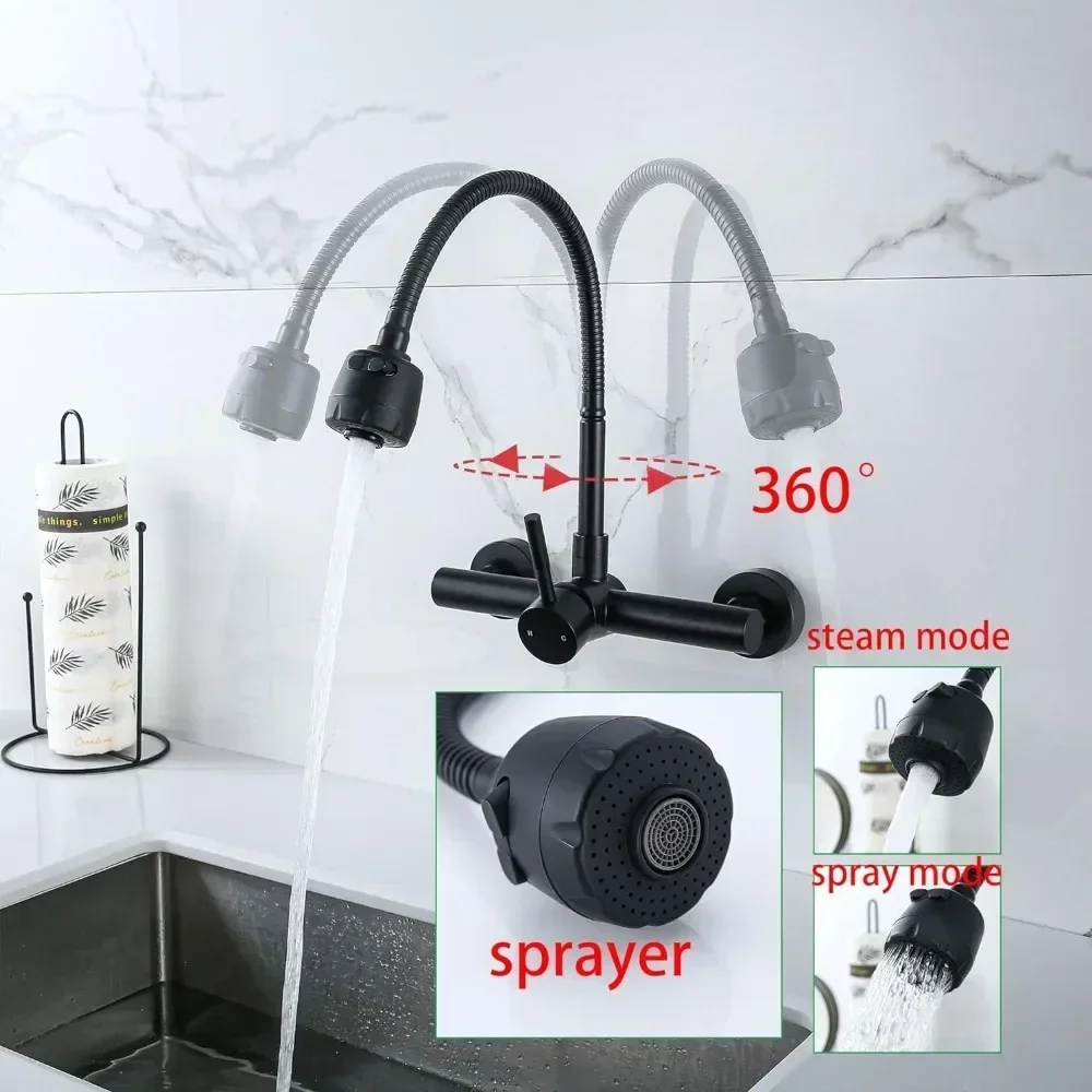 Description Picture 2 of itemHousehold Shower Faucet Dishwashing Sink Stainless Steel Kitchen Hot and Cold Faucet Into The Wall Bathroom Faucet