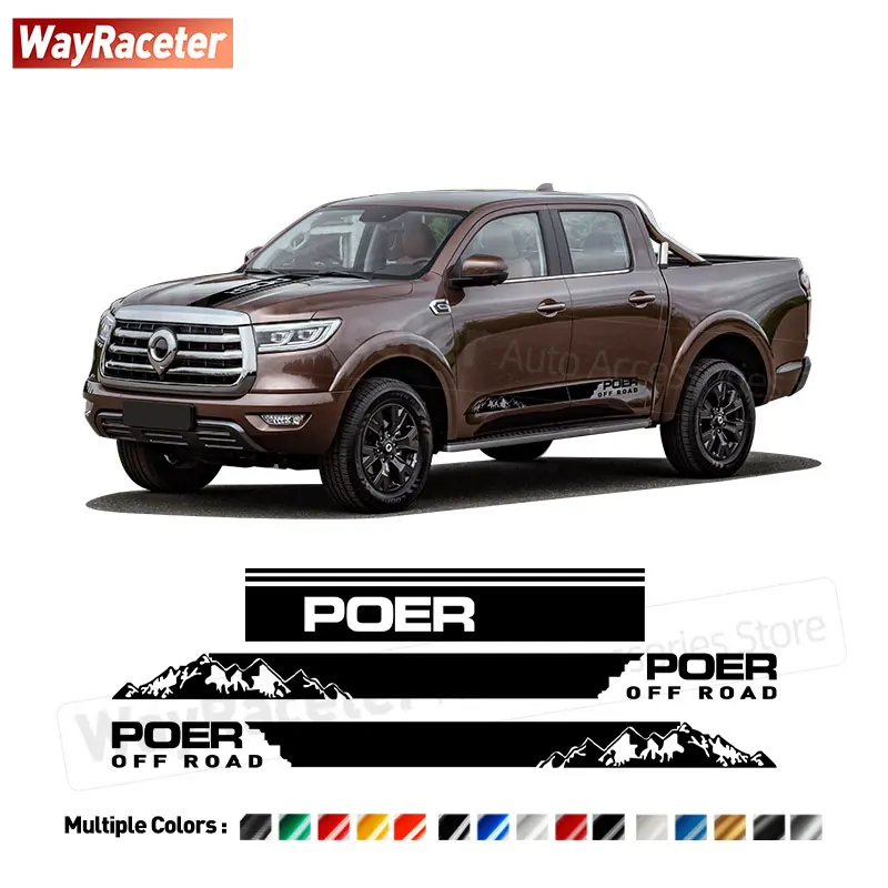 

3 Pcs/Set Door Side Stripes Graphics Vinyl Decal Engine Cover Sticker For GWM Poer 2021 2022 2023 2024 2025 2026 Off Road 4X4