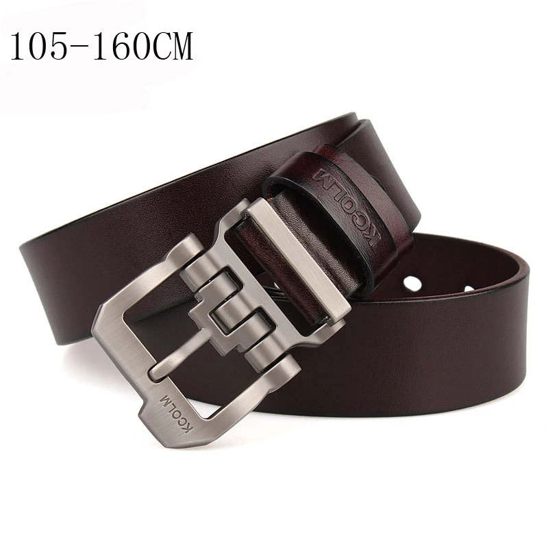 cowskin leather designer Quality with silver buckle Jeans belt tmallfs men heavy duty luxury strap big size XXL long 140 150