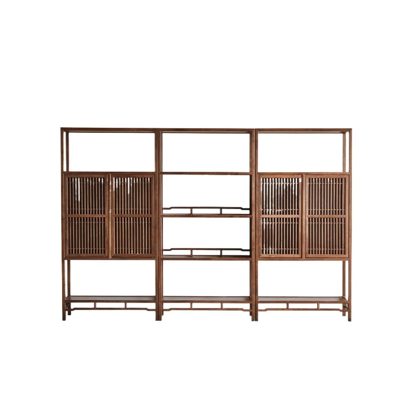 LLMM Zen Solid Wood Floor Shelf Antique Display Cabinet High Cabinet
