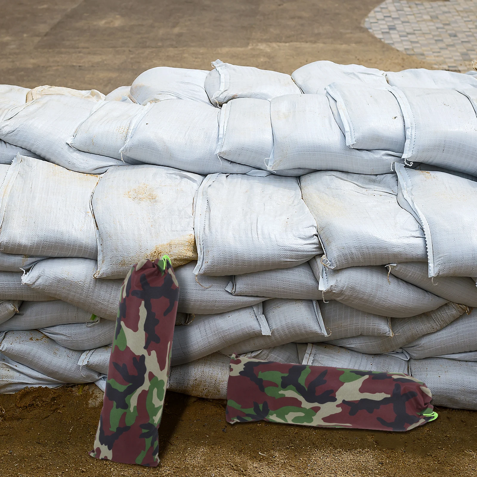 

2 pcs Barrier Sandbags Waterproof Oxford Cloth Control Sandbag Reusable Storm Water Protection Garage Door Flood Barrier Sand