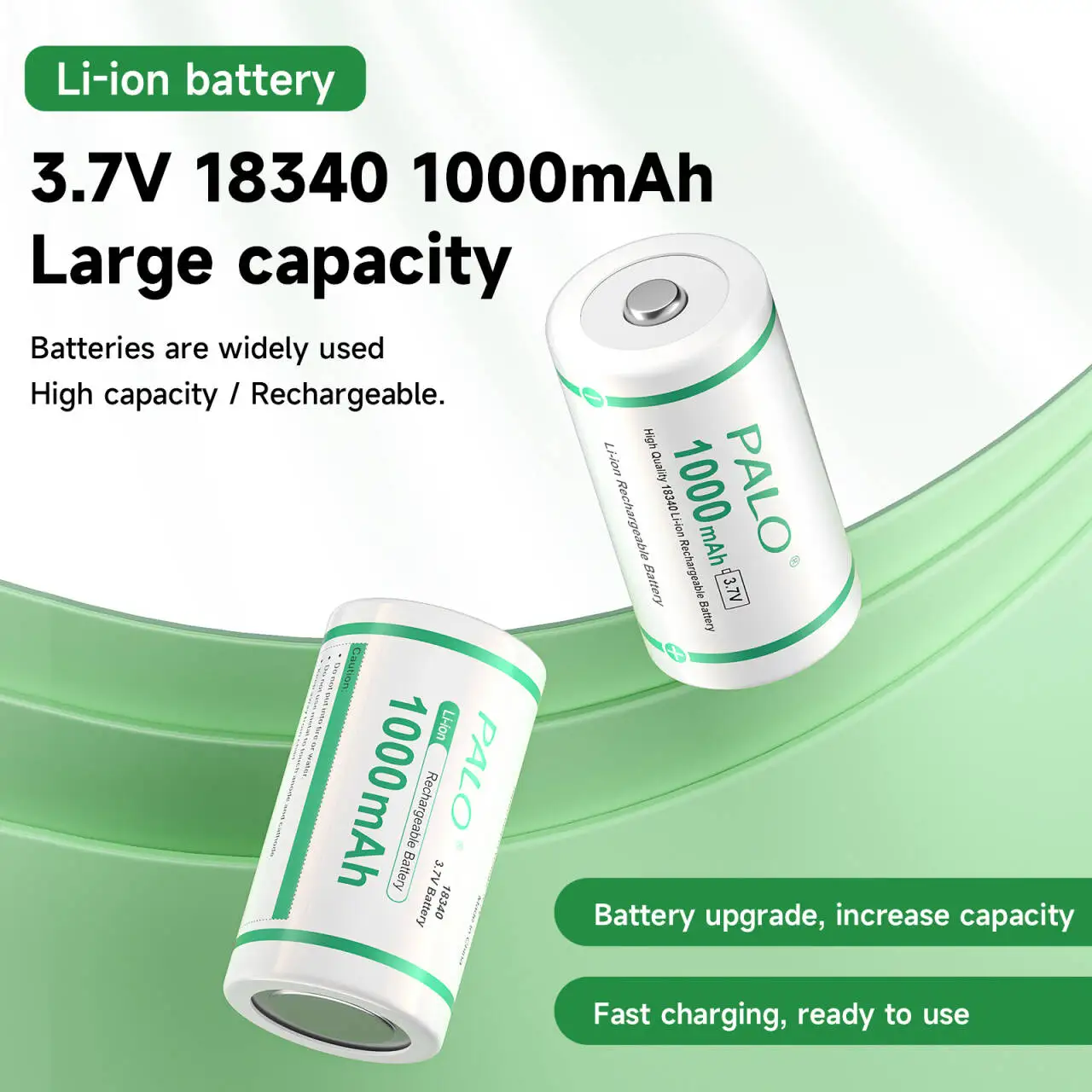 

PALO 16-24PCS 18350 Li-ion battery 3.7V Rechargeable Lithium Battery Cells With Nickel sheet for Electric Flashlight Toothbrush