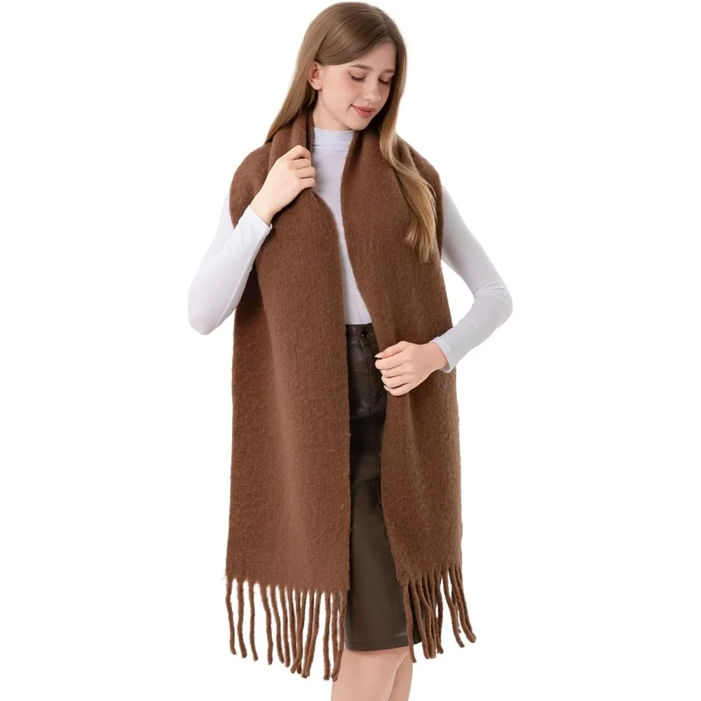 وشاح شتوي دافئ كبير 93x12 - صندوق هدايا ملفوف على شكل وشاح من الصوف للنساء والرجال - فكرة هدية مثالية