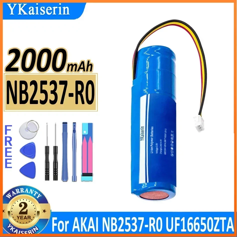 YKaiserin 2000mAh Battery for AKAI NB2537-R0 UF16650ZTA EWI 5000 for Solo Color Blue High Quality Batterie Bateria Warranty