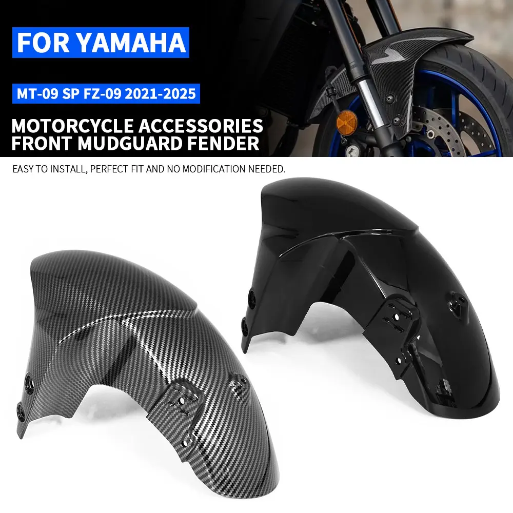 Parafango Anteriore Effetto Carbonio per Moto YAMAHA MT-09 SP FZ-09 Tracer9 GT 2021-2025 MT09 FZ09, Protezione Antispruzzi