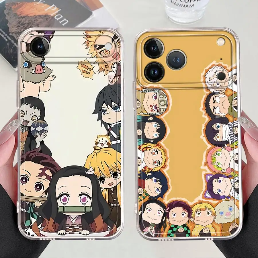 Funda Protectora Suave para Teléfono iPhone 17 Pro Max XR 15 11 16 XS Max 13 Pro 12 Mini Air 14 Plus 7 8 D-Demon S-Slayer Linda