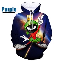 2024 Disney Marvin The Martian Animation Fashion Women Spring Fall 3d Print Hoodie Women's Ufo Personality Tops Hooded Pullover