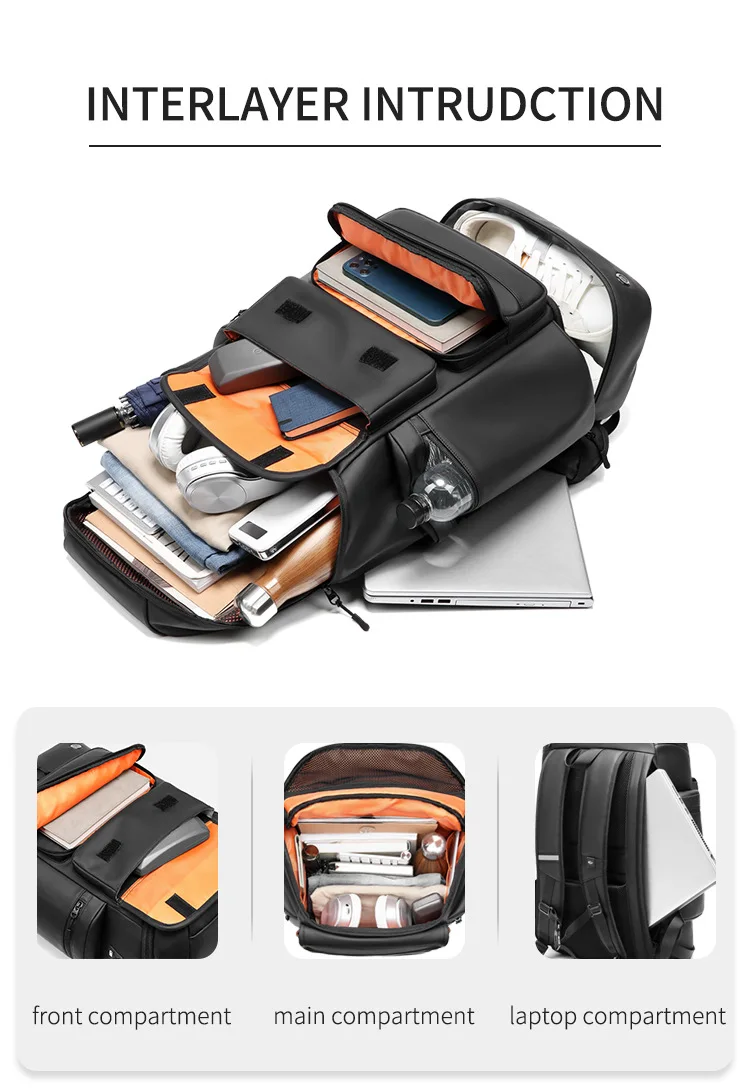 Obrázek 5: Extra notebook batoh pro muži outdoorové tramping podnikání cestovní brašna pro krátký výlet, odolný commuter batůžku s čalouněný kupé