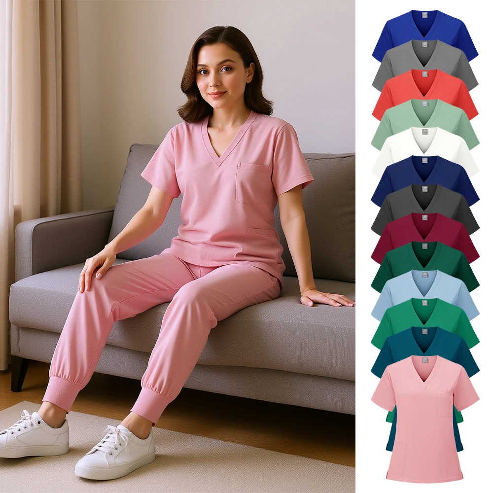 Wysokiej jakości odzież medyczna dla kobiet, fartuch pielęgniarski, unisex, hurtowe zestawy bluzek i spodni, komplety odzieży medycznej, uniformy pielęgniarskie.