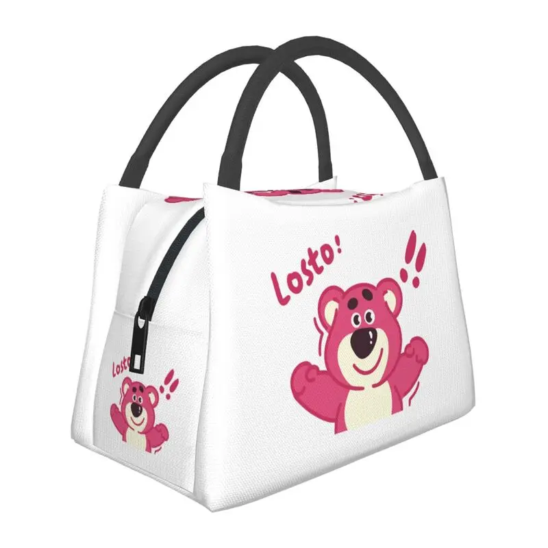 

Toy Story Lotso Huggin Insulated Lunch Tote Bag for Women Strawberry Bear Resuable Thermal Cooler Food Lunch Box Work Travel