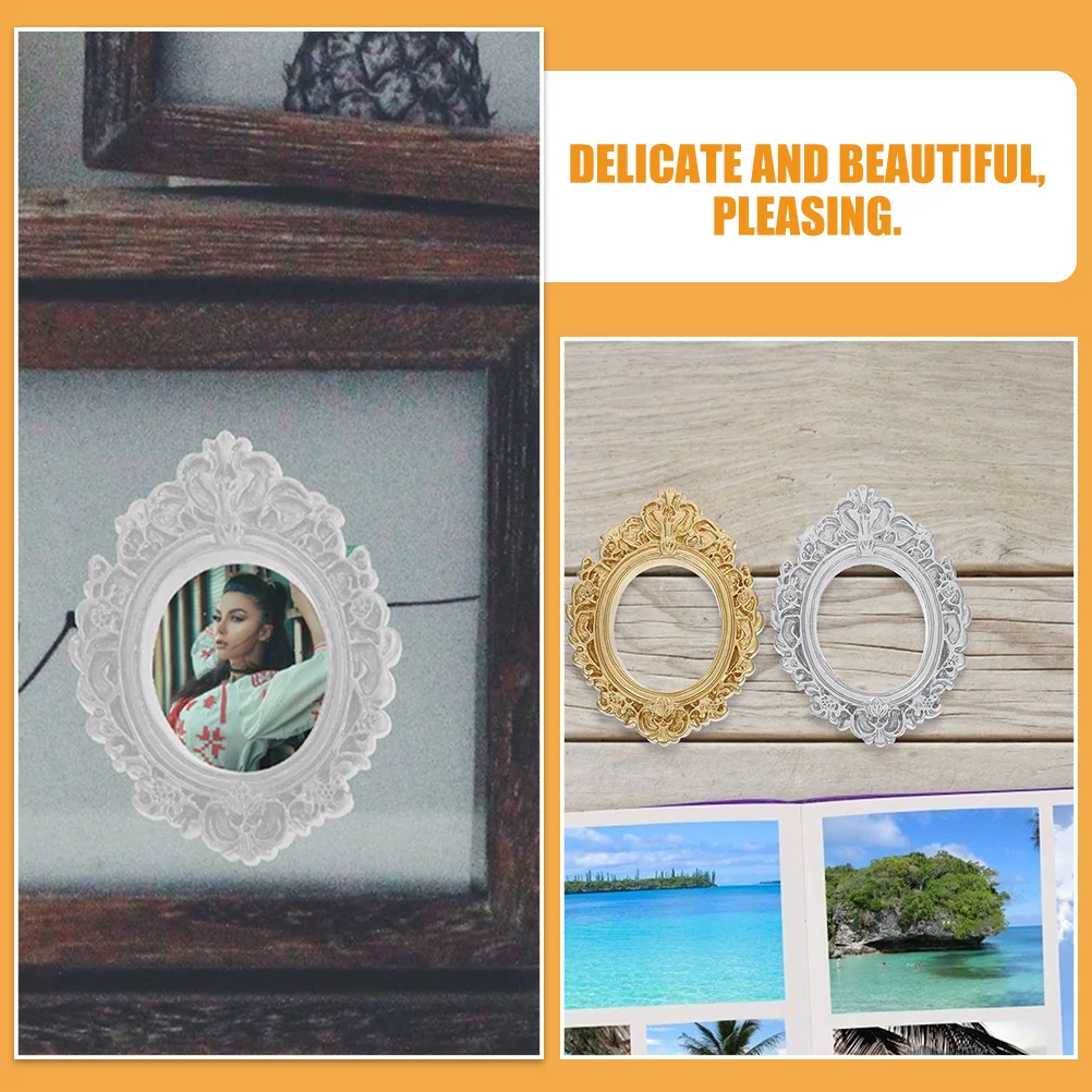 

12Pcs Mini Photo Frames Resin Retro Decorative Vintage Small Picture Frames for DIY Phone Case Crafts Jewelry Display Frame