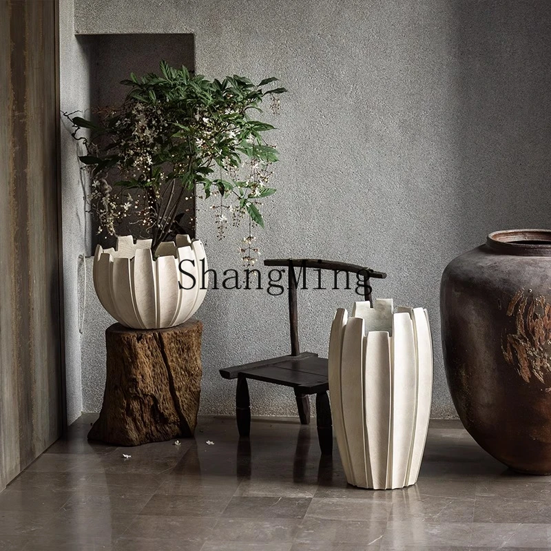 

SM high-end light luxury decoration flower pot agarwood series with ornaments indoor living room decoration