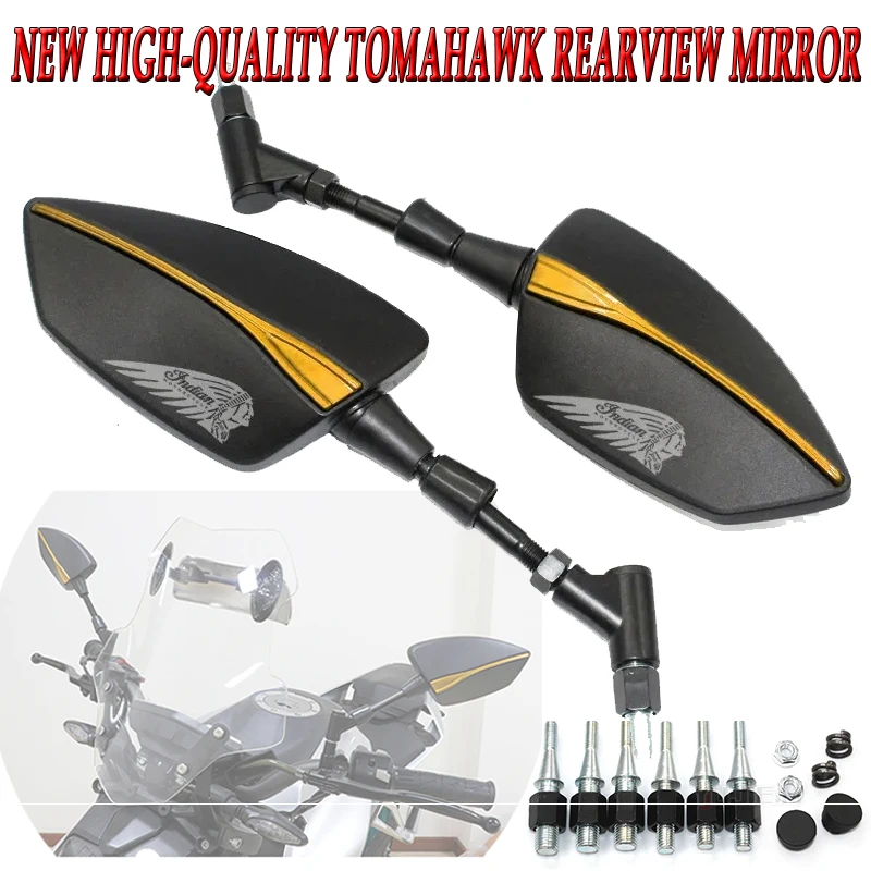 For Indian FTR 1200 S FTR1200 Carbon / Rally Chief VINTAGE Scout Motorcycle Rearview Side Mirrors Universal 8MM 10MM Screw