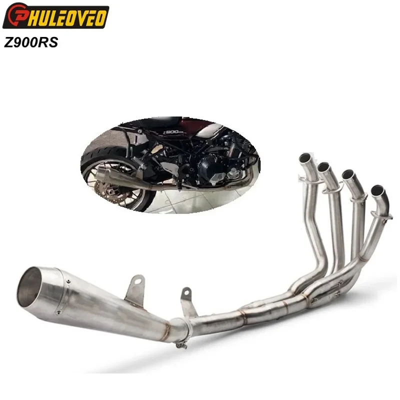 For Kawasaki Z900RS/cafe 2018-2023 Motorcycle Exhaust Full System Manifold Header Tube Front Link Pipe with Muffler Exhaust Pot