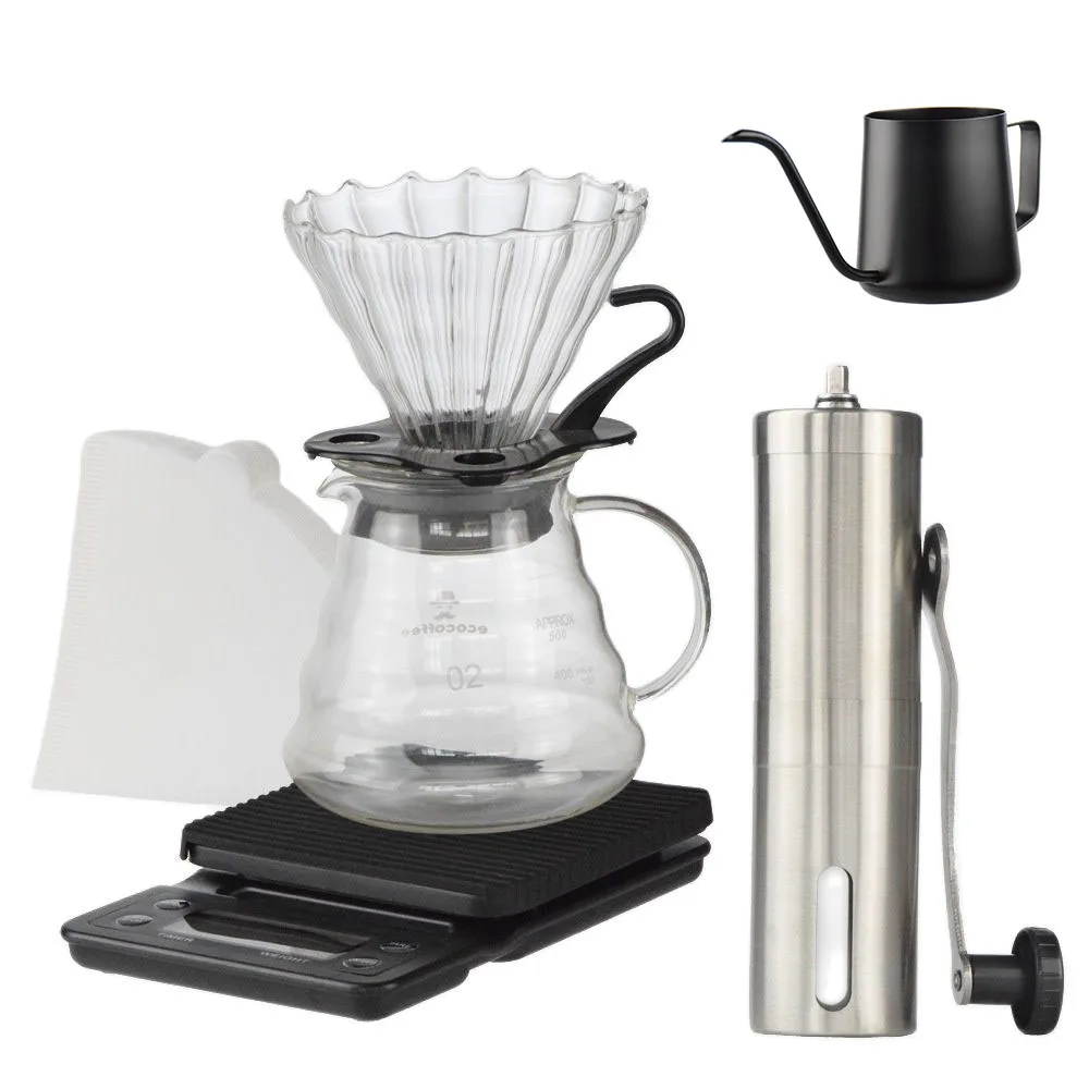 Drip Coffee Series Is Suitable For Coffee Lovers And Lovers with Glass Pot And 02 Size Filter