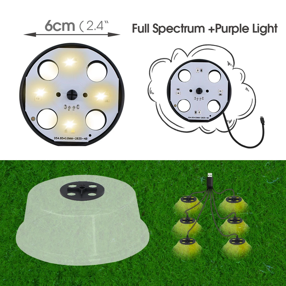 Full Spectrum LED Grow Lights for Seeds Germination Box White Lighting Indoor Greenhouse Plant Nursery Starter Kit Humidity Dome