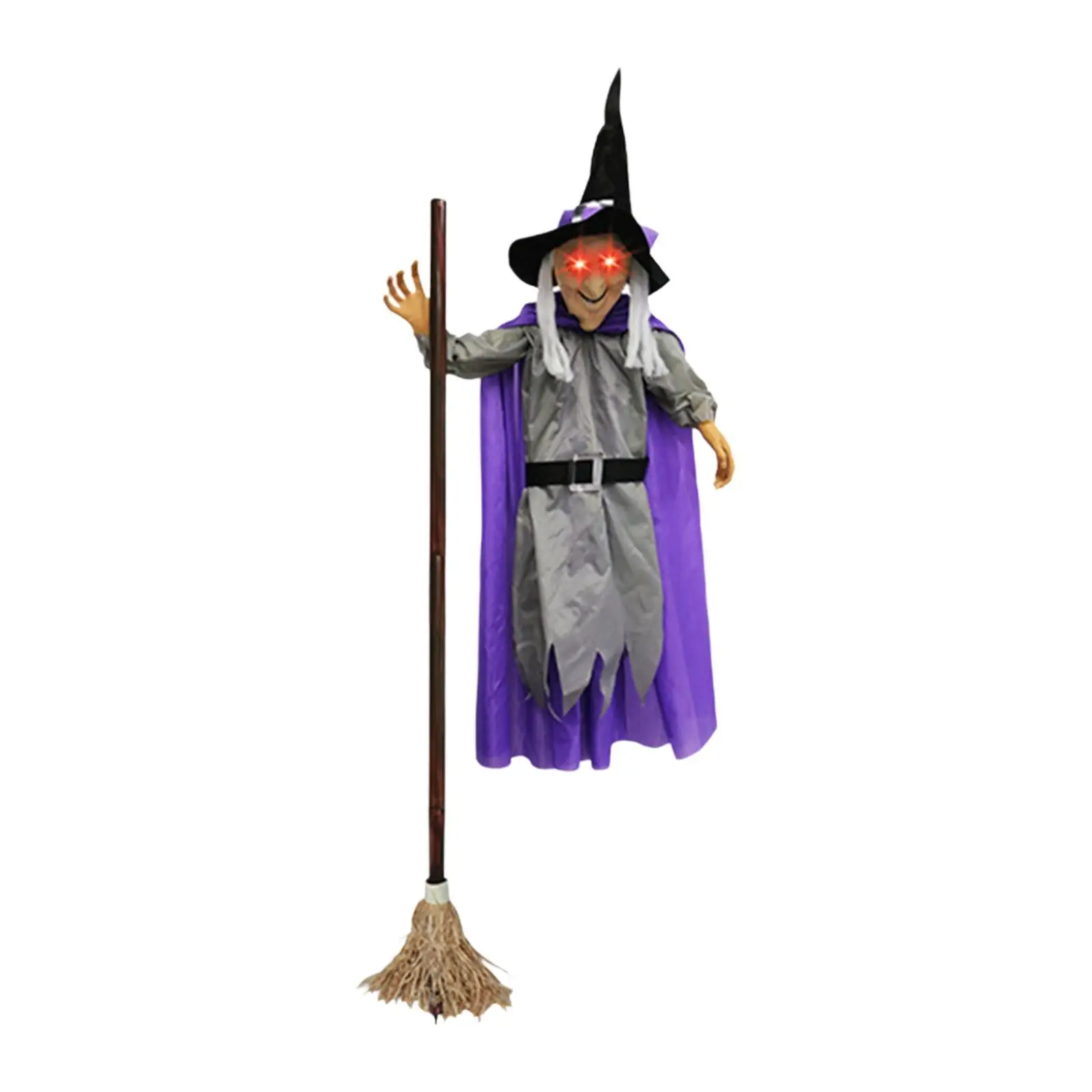 ساحرة متحركة معلقة للهالوين، دعامة زحف منزل مسكون، للزينة الخارجية والداخلية، ديكورات ساحة الحديقة