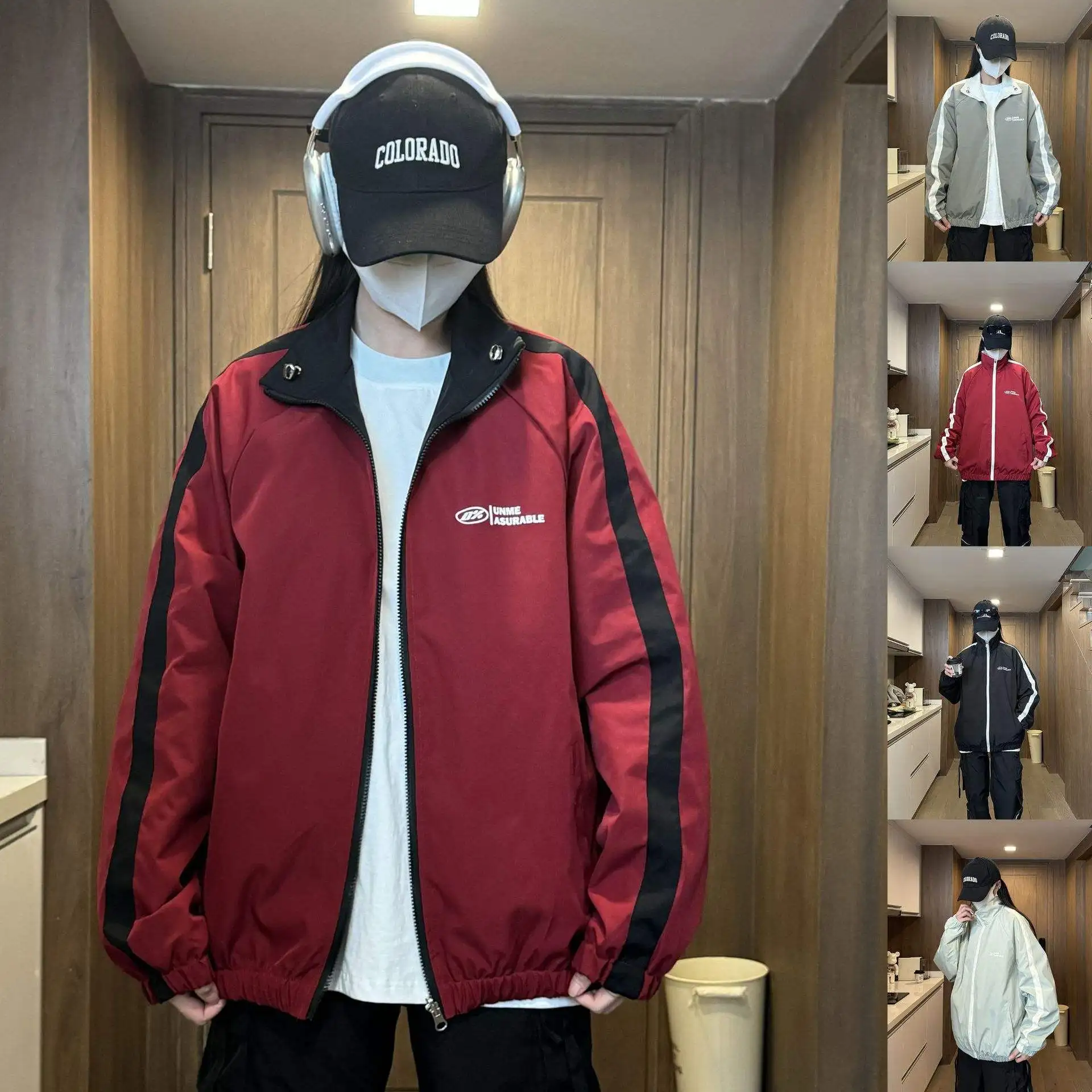 

New Spring American Sle Men's Jaet Waterproof Loose Casual Faion Outerwear Couple's Windbreaker Long Sve Sport