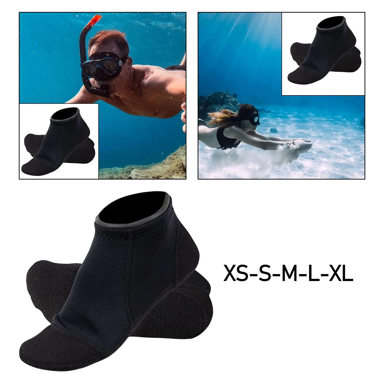 Pair 3mm Neoprene Socks Snorkeling Soccer Sand Low Cut Surfing Booties Scuba Diving Socks for Water Sport Sailing Unisex Dive