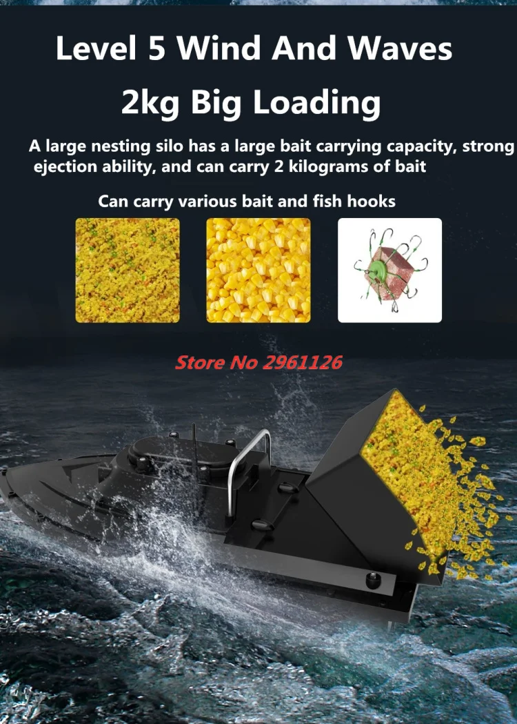 55CM 500M 2KG Loading 12V High Powerful GPS Fishing Bait Boat 99GPS Point Nesting Boat Pull Net Cruise Fishing Feeder Boat Toys