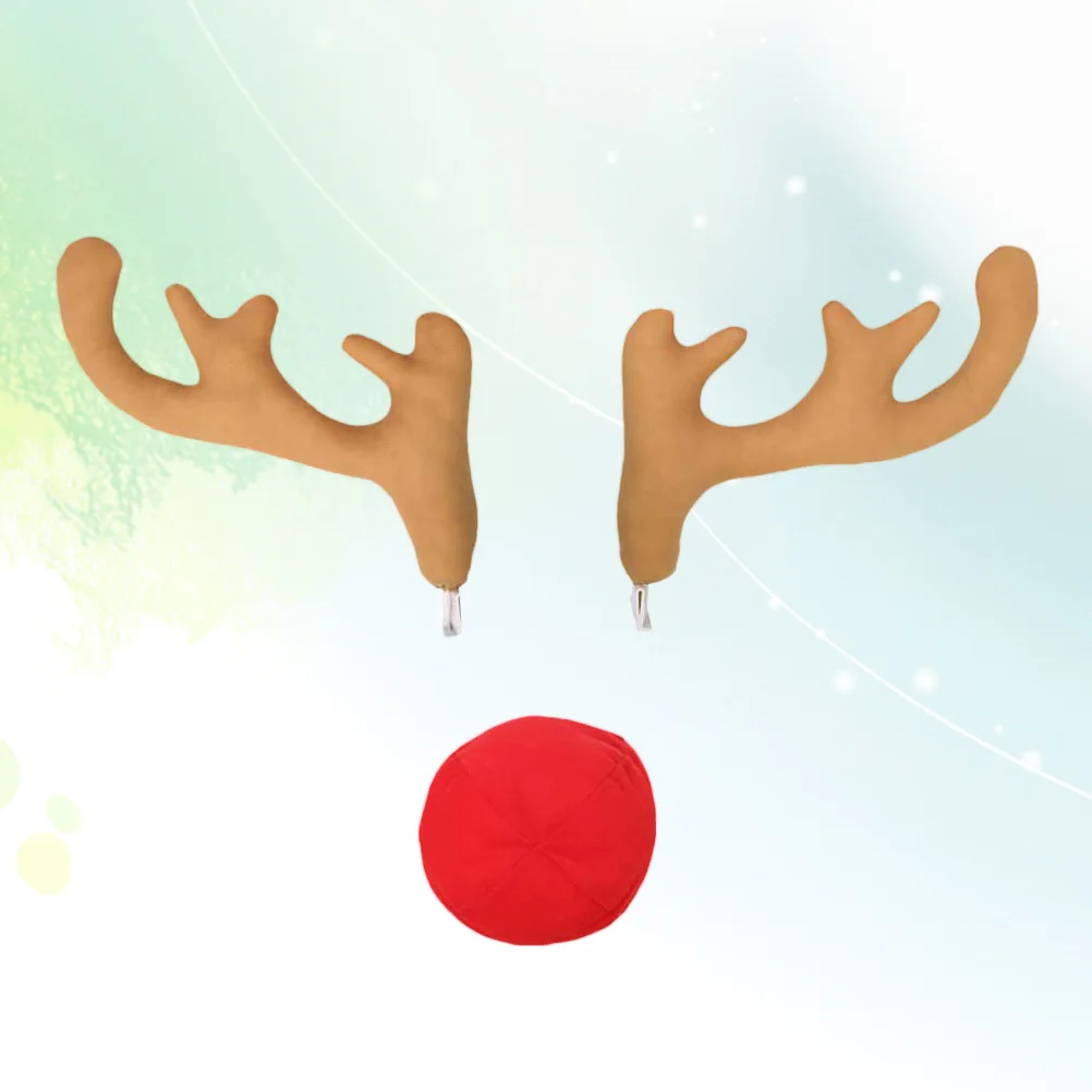 

Car Costume Nose Antlers and with Christmas Window Decorations for Reindeer