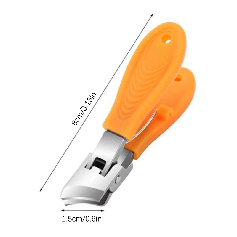 💖 大きな開口部の爪切り 厚くて硬い斜め爪切り ステンレス鋼のマニキュアツール 足の爪切り トリマー 飛沫防止