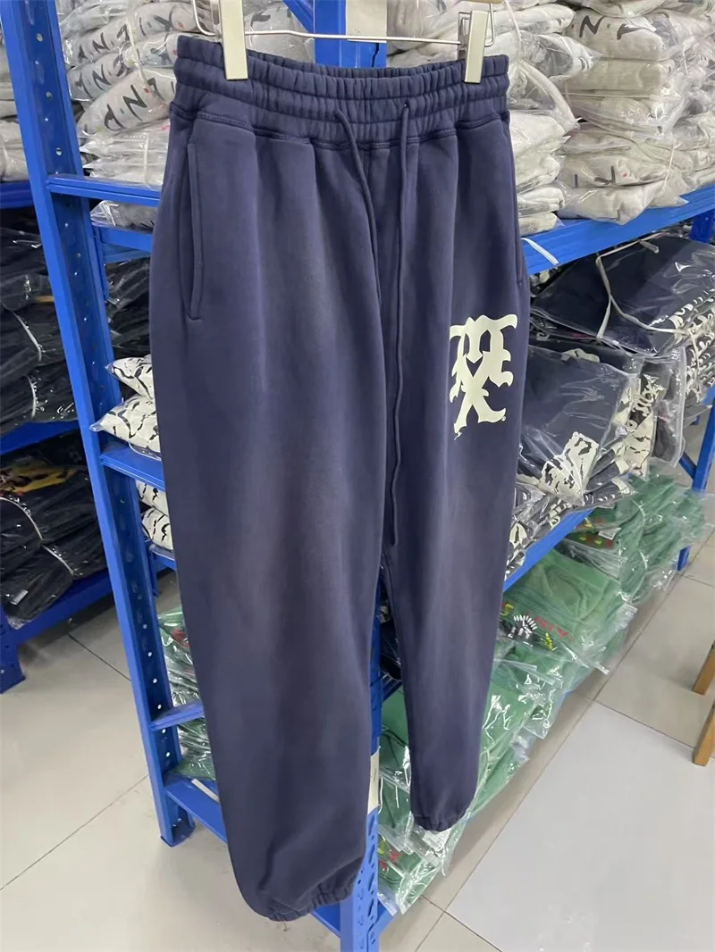 

Blue Washed SAINT MICHAEL Oversized Jogger Drawstring Sweatpants Men Women Logo Letter Printing Pants