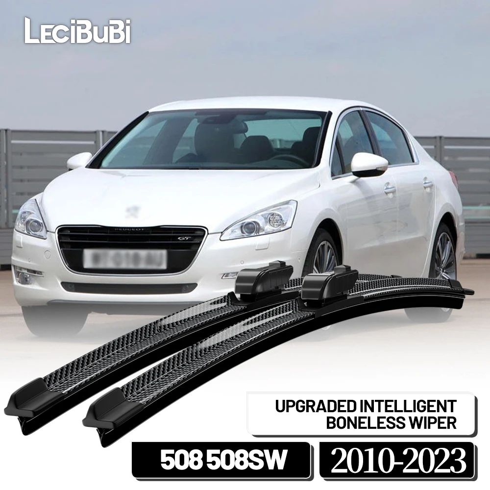 Pour Peugeot 508 508SW 2010-2023 2014 2017 2018 2019 2020 2021 2 pièces balais d'essuie-glace avant essuie-glaces en Fiber de carbone