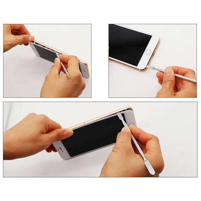 3pc Metal Spudger Crowbar Stainless Steel Scraper Phone Screen Opening Repair For iPhone Laptop Tablet PC Disassembly Tools
