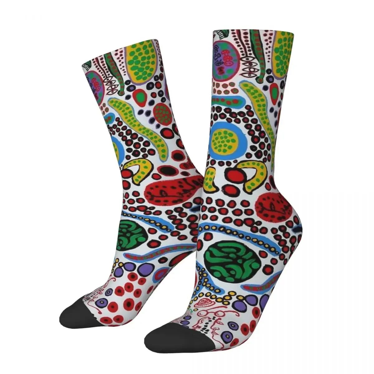 Breathable Colorful Men's Women's Yayoi Kusama Socks Breathable Crew Socks