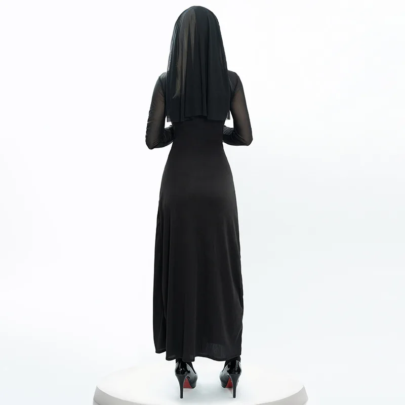 セクシーな修道女コスチューム 大人用 ロールプレイング カーニバル コスプレ パフォーマンス服 ハロウィン 2025 ポリエステル 伝統的な中国民族衣装...