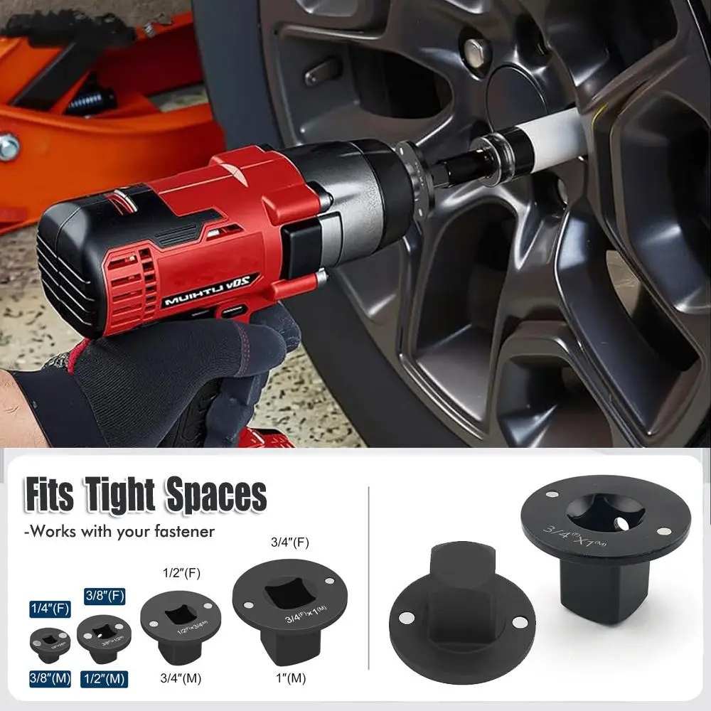 4 Drive Ratchet Adapter Converter Extension Tool Low Profile Carbon Steel Impact Socket Reducer Dedicated For Hub Modification