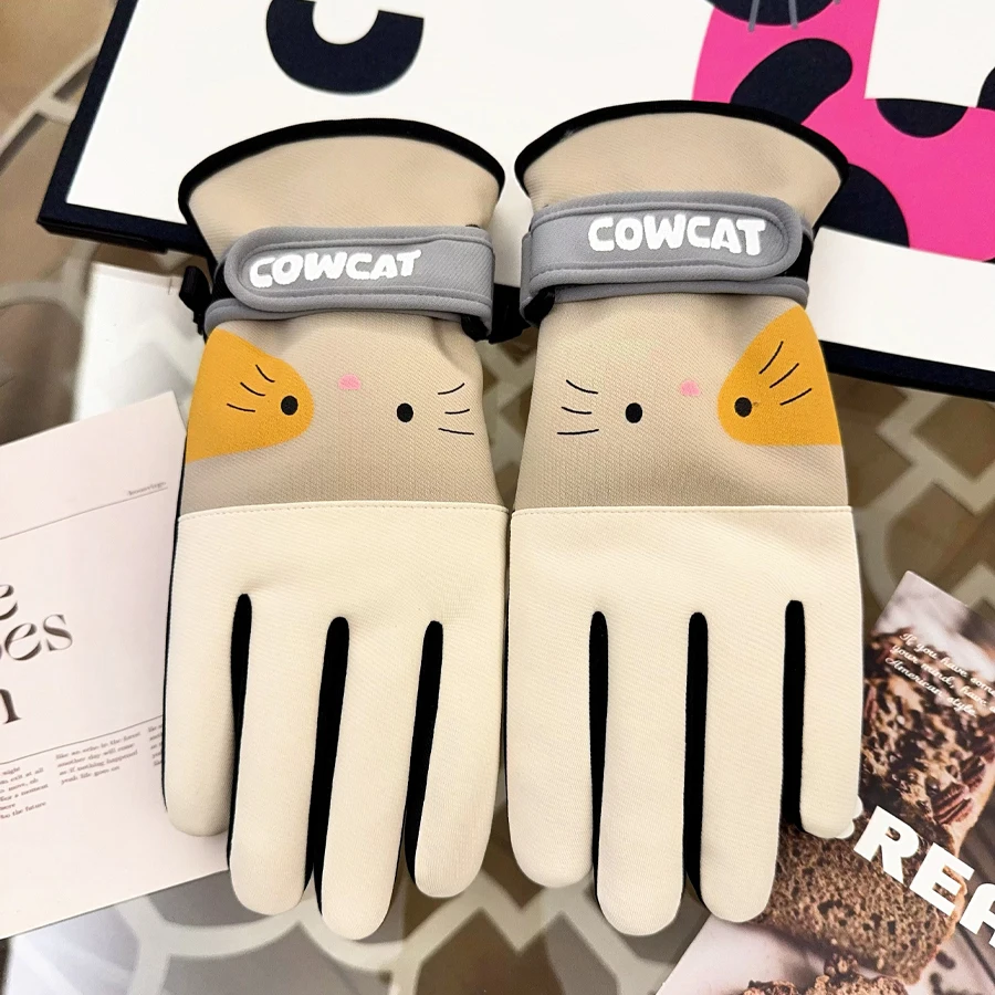 AliExpress Thickened Fleece Windproof and Warm Cycling Gloves for Women with Anti-Slip Touchscreen Function for Driving and Snow Play in Au