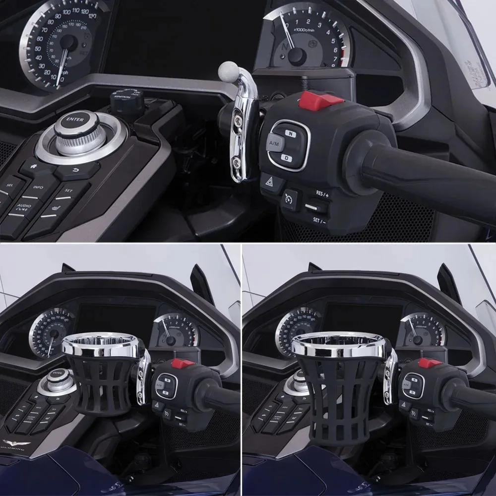 For Honda Gold Wing Goldwing GL1800 GL 1800 NEW Motorcycle Handlebar Bottle Cup Holder Passenger Drink Mounted