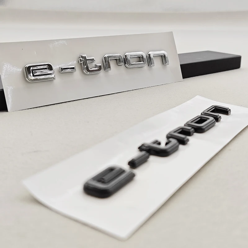 3D ABS Auto Letters e-tron Logo Kofferbak Badge Emblem Decals Sticker Voor Audi e-tron 30 40 45 50 55 Q4 Q8 GE FZ JK1 Accessoires