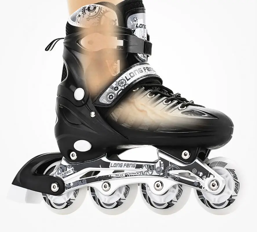 Adjustable Roller Skates Shoes 4-Wheel Flashing Wheels Professional Inline Skate Shoes For Adult Men Wonmen Racing Speed Skating