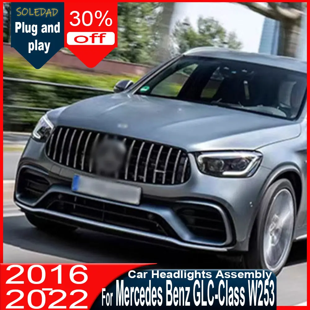

Автомобильные фары для Mercedes-Benz GLC W253 2016-2022: Модернизированные светодиодные фары с динамическим поворотником, 2 шт.