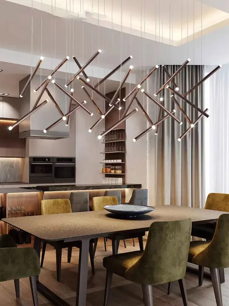 

Restaurant Chandelier Modern LED Ceiling Chandelier Kitchen Staircase Lighting Living Room Gloss Attic Designer Style Chandelier