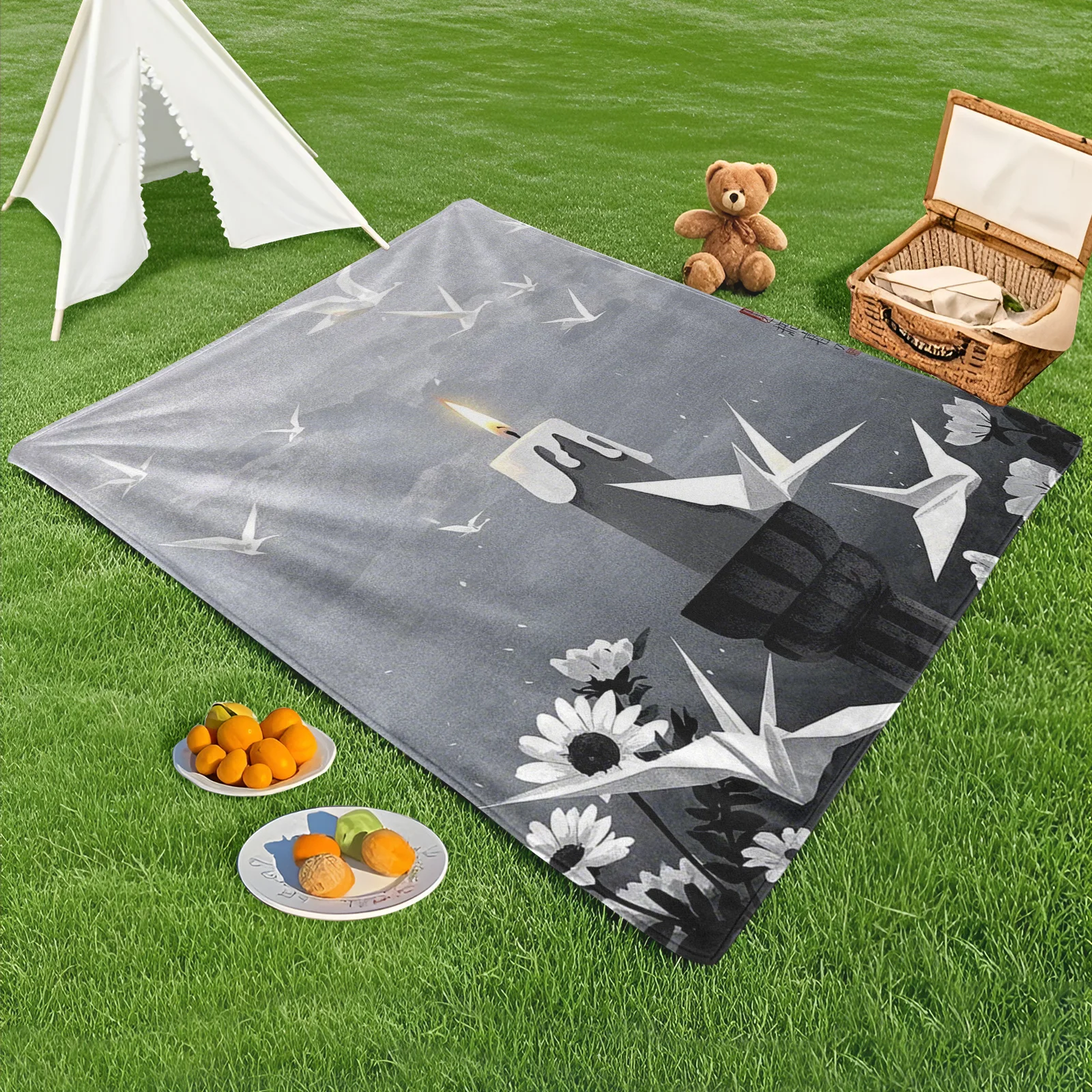Nowoczesne geometryczne świece Origami Cranes Koc zewnętrzny Artystyczny design do użytku wewnątrz i na zewnątrz