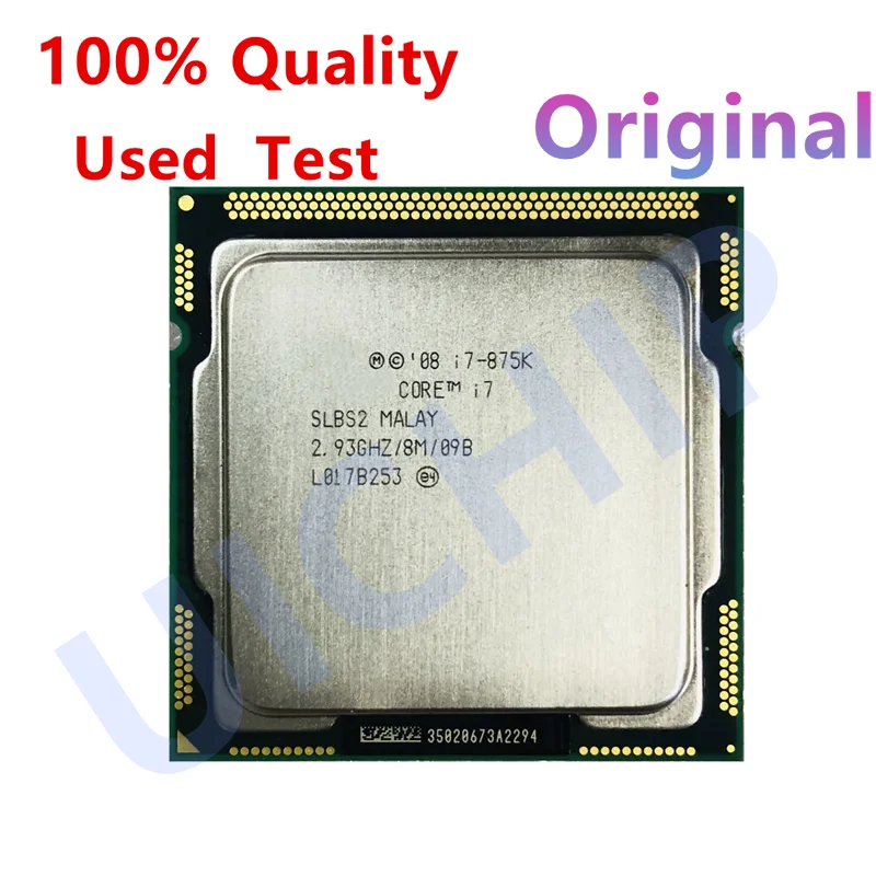 100% Original Core i7 875K CPU 2.93GHz 8M Quad-Core LGA1156 95W i7-875K Processor Desktop CPU LGA 1156 pin