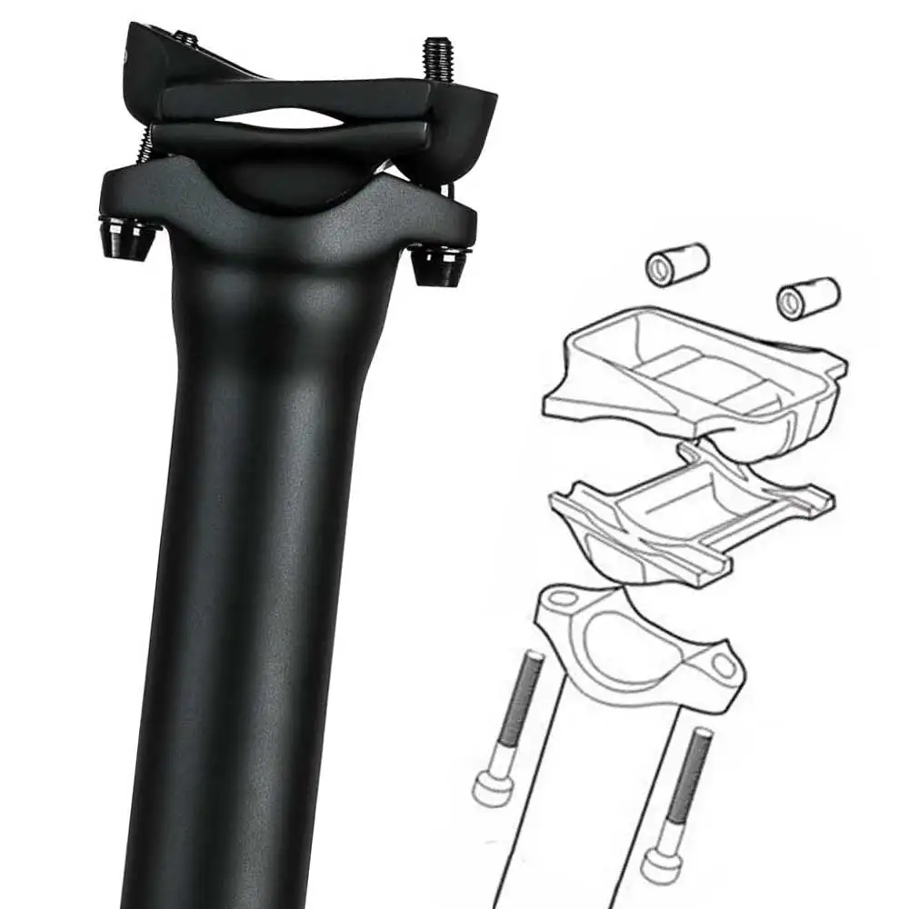 ELITA ONE Fahrrad Ultraleichte Sattelstütze Carbon 25,4/27,2/30,9/31,6mm MTB/Rennrad Sattelstütze 300/350/400mm – Detail 4