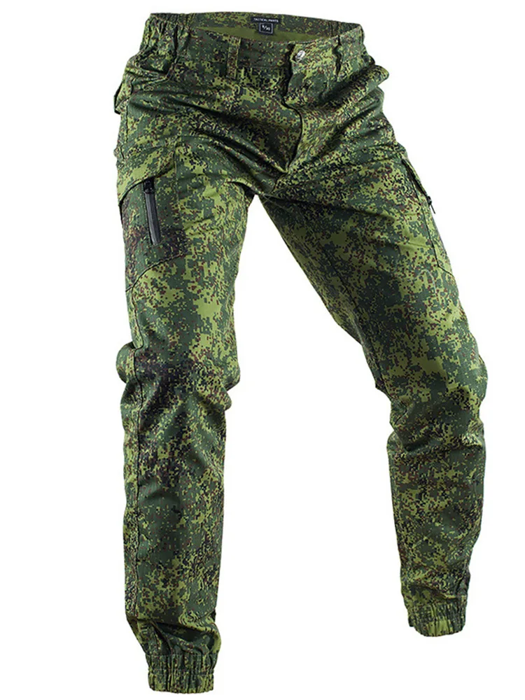 Outdoor Tactical Leggings, Breathable Camouflage Pants, Small Leg Pants, Training Multi Bag Workwear Pants