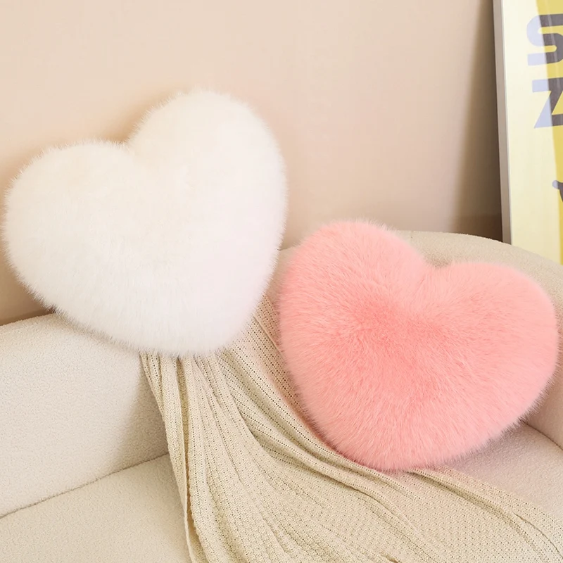 Cuscino Peluche a Forma di Cuore 40cm, Giocattolo Morbido per Bambini, Cuscino Decorativo per Divano e Letto, Regalo di Natale per Ragazze