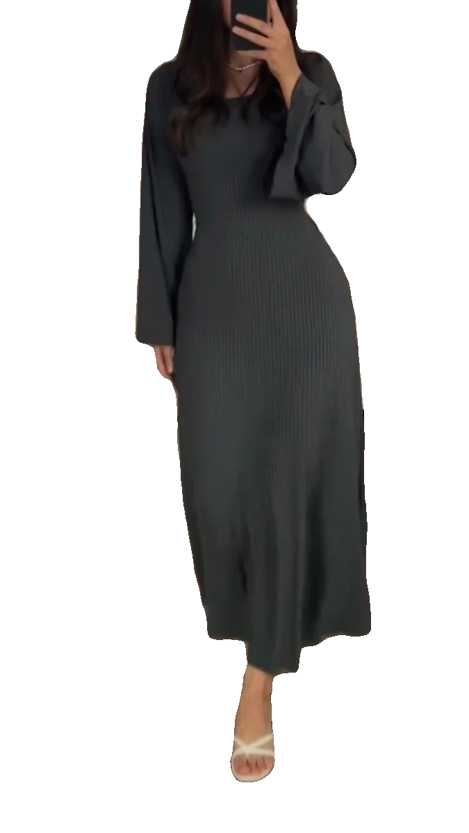 Vestido Casual de Manga Longa Solto para Mulheres Estilo de Rua Primavera Verão Outono Material Poliéster Vestido Profissiona...