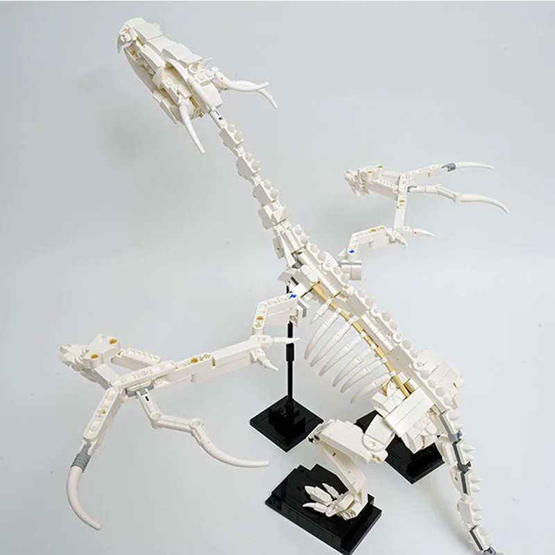 615pcs MOC Ideas Jurassiced Dinosaur Fossil Giraffatitan Tyrannosaurus Rex Skeleton 21320 Building Blocks Display Model Toy Gift