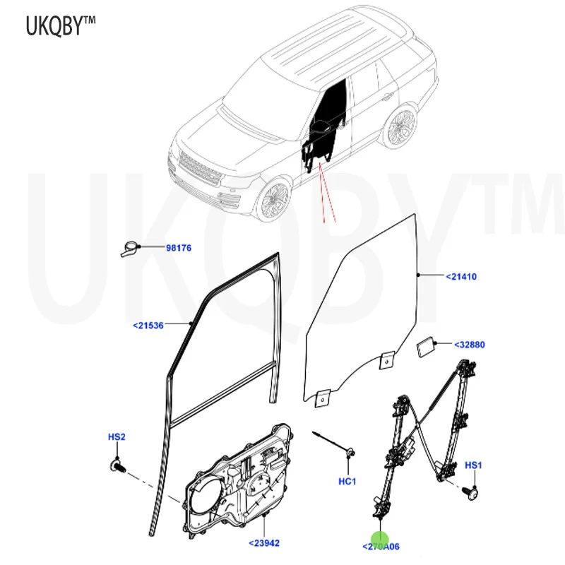 Ra ng e Ro ve r 2013 Lift Assembly - Window LR078163 LR078164 LR057337 LR057336 LR052690 LR052689 LR048342 LR048341