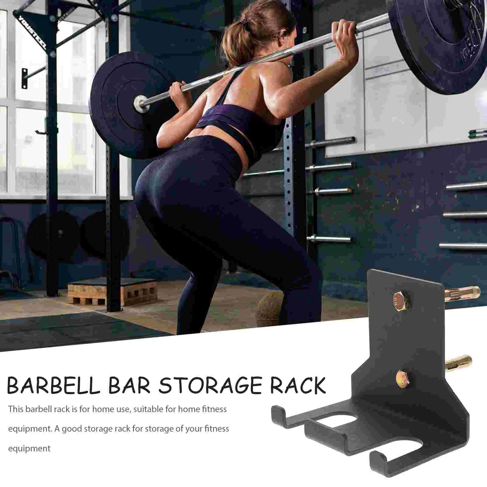 Barbell Storage Rack Resistance Bands Wall Mount Household Stand Wall-mounted Dumbbell Steel Gym Rod Hanger Pole Holder Fitness